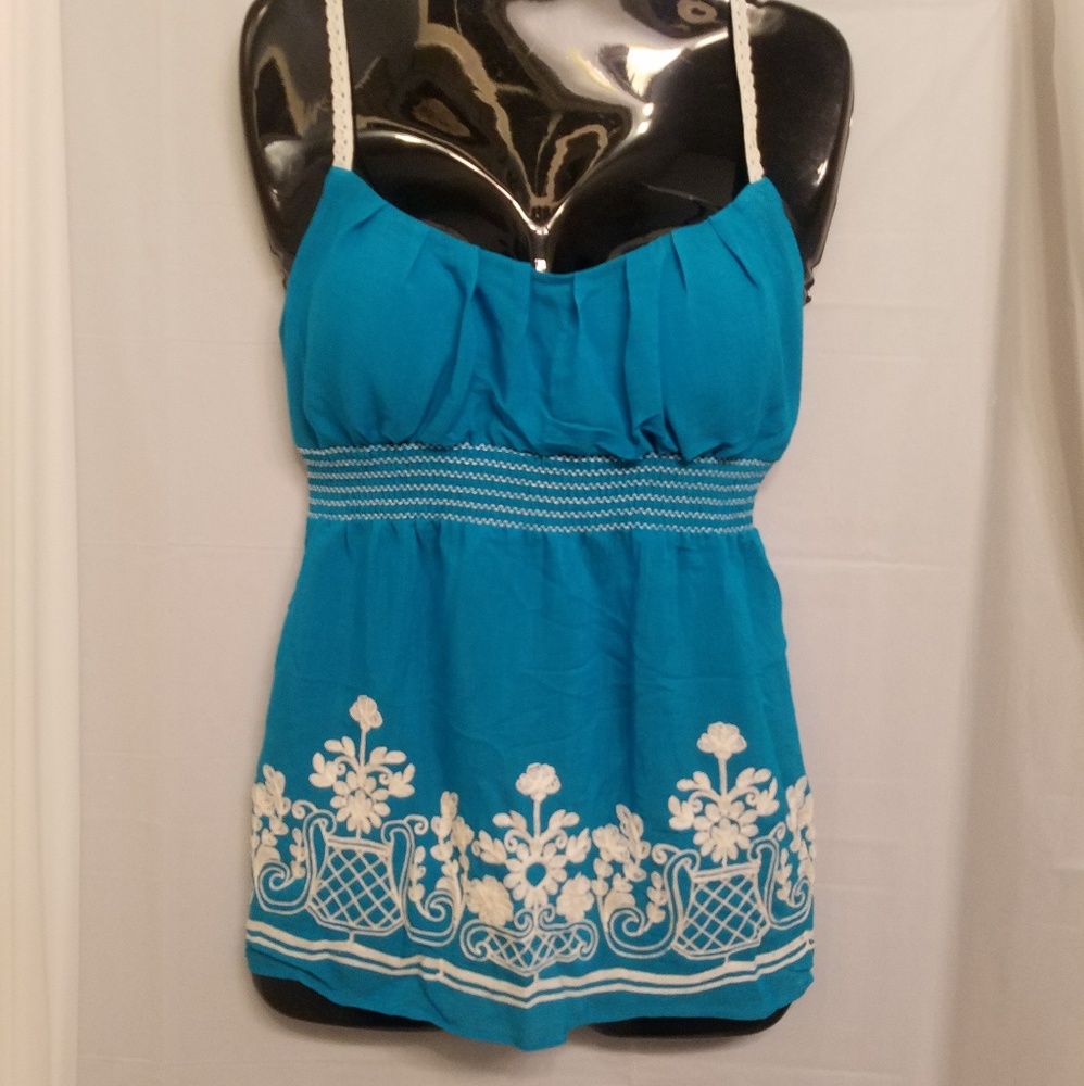 Heartsoul Turquoise Embroidered Top NWT